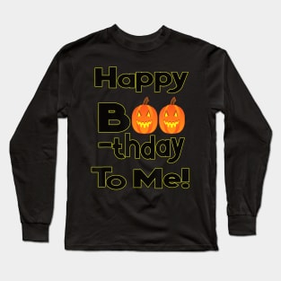 Cute Halloween Birthday Pumpkin Boo B Day Gift Long Sleeve T-Shirt